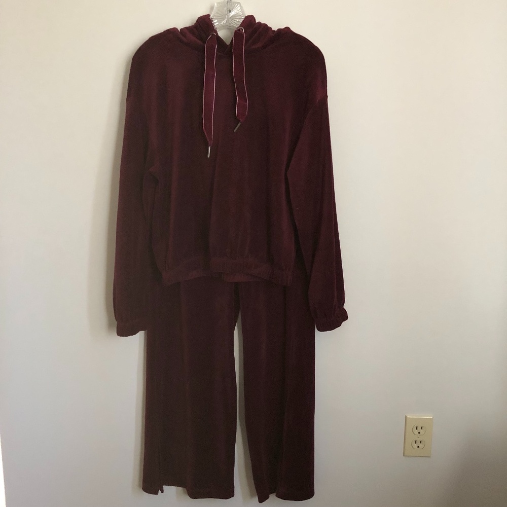NEVER WORN Anthropologie Daily Practice Matching Velour Tracksuit Womens XS/S